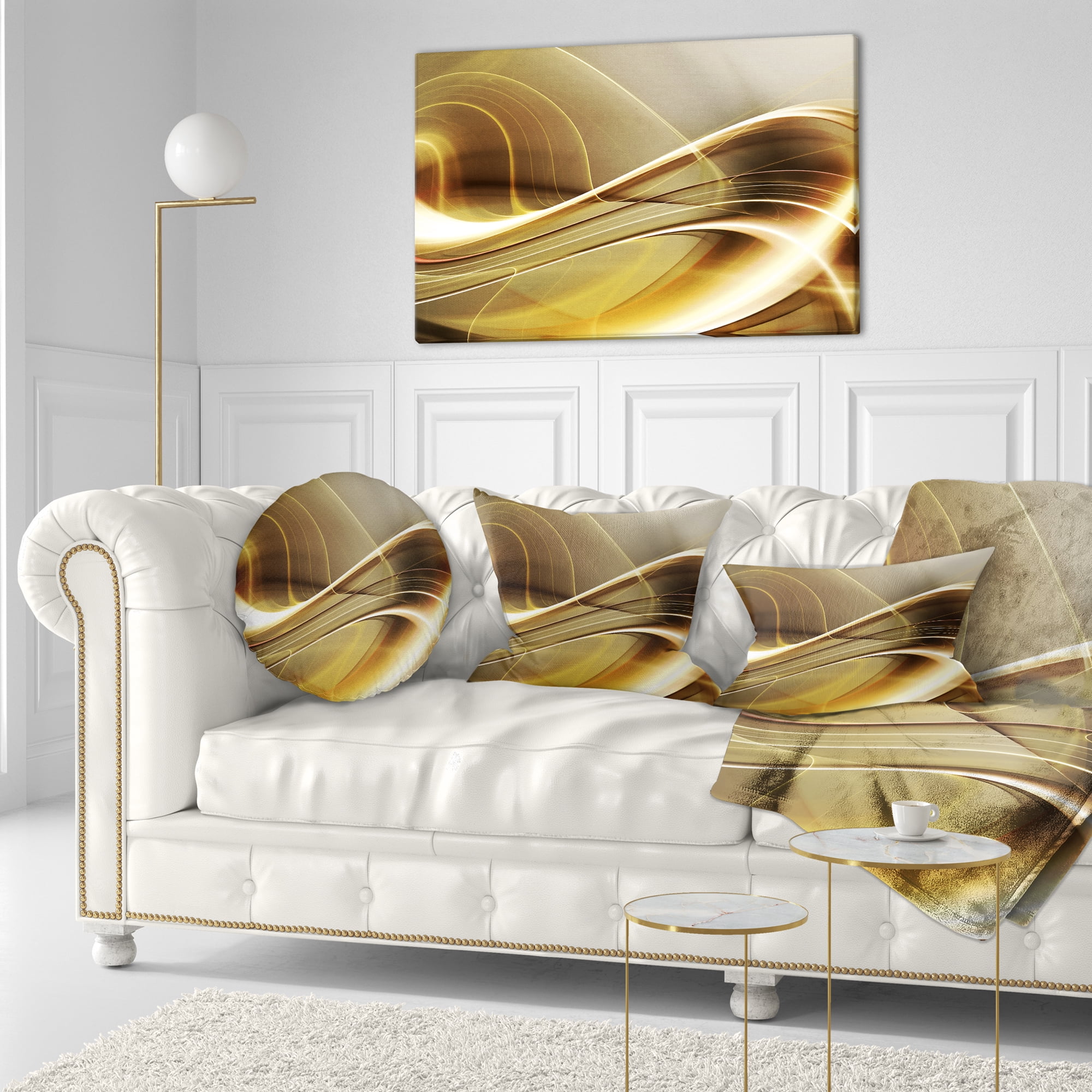 Designart Elegant Modern Sofa - Abstract Throw Pillow - 12x20