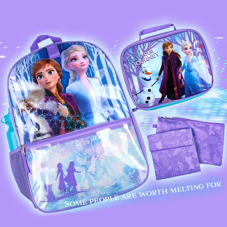 Disney Frozen Anna Elsa Olaf Trust Your Journey 5 PC Backpack Set