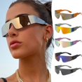 thumbnail image 2 of Gafas de sol sin montura para hombre y mujer, lentes de sol de espejo con gradiente Y2k Cyberpunk, UV400, para ciclismo y conducción al aire libre Fivean unisex, 2 of 2