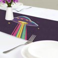 thumbnail image 4 of Yayeee Table Runner 70 inches Long Home Kitchen Dinning Party Decoration, Colorful UFO, 4 of 7