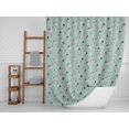 thumbnail image 6 of S4Sassy Green Monstera Leaves & Stork Bird Water Repellent Bath Shower Curtain With Roller Rings Hook-60 x 70 Inch, 6 of 6