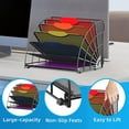 thumbnail image 5 of INTIGE Fan Shaped Desk File Organizer, 6 Compartments,Desk Storage for Office, Black, 5 of 6