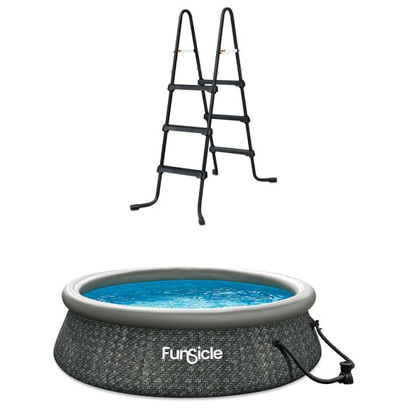 Funsicle 36” SureStep Pool Ladder with 10' x 30" QuickSet Inflatable Pool