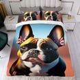 thumbnail image 4 of Bulldog Francés Conjunto de sábanas temático, trío de piezas, cómodo y amigable con la piel, diseño único, regalo de decoración para el hogar para familiares, amigos y fans,140cm *210cm, 4 of 6
