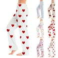 thumbnail image 5 of Women's Casual Fashion Comfort Pajama Pants, Print Drawstring Pants Full Length Long, Love Valentine's Day Pattern Lounge Pants,Light Blue,2XL, 5 of 6