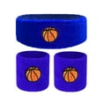 thumbnail image 3 of AQCW 1 Set Kids Sports Headband Wristband Ball Embroidery Stretch Breathable Sweat Absorbing Boys Girls Knitted Basketball Volleyball Wrist Protector Sweatband, 3 of 9