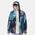 thumbnail image 2 of Fotbe Colorful Plant Wolf Chaqueta con Protección Solar UPF 50+ para Hombre y Mujer, Camisa con Capucha y Bolsillos-XX-Large, 2 of 7