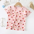 thumbnail image 2 of Confree Little Boys T-Shirt Cartoon Strawberry Prints Short Sleeved Round Neck Summer Dailywear Fashion Soft Breathable Toddler Boys Tees Size 2-3 Years Pink, 2 of 4