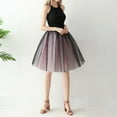 thumbnail image 2 of Tanhomme Women's Long Tulle Tutu Skirts Tiered Skirt Petticoat Puffy Ballet Skirt Tutu Skirt Two Color Patchwork Pleated Skirt 7 Layer Mesh Skirt, 2 of 3