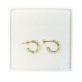 thumbnail image 3 of Par de aretes en Chapa de oro Bluelander dorados CBHH-0154, 3 of 3