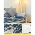 thumbnail image 4 of Vintage Navy Blue Sofa Couch Cushion Covers Washable, Removable Stretchable Sectional Couch Covers, Marble Abstract Art Slipcovers for L & T Shape Sofa Furniture Protector S Size 3 pcs, 4 of 7