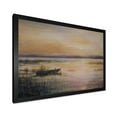 thumbnail image 2 of Designart 'Pastel Boat Sunset Over The Lake' Nautical & Coastal Framed Art Print, 2 of 4