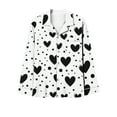 thumbnail image 5 of ABATAB Valentine's Day Women Pajama Sets Two Piece love heart print Nightwear long Sleeve Pants Sleepwear Button Down outfits, 5 of 7