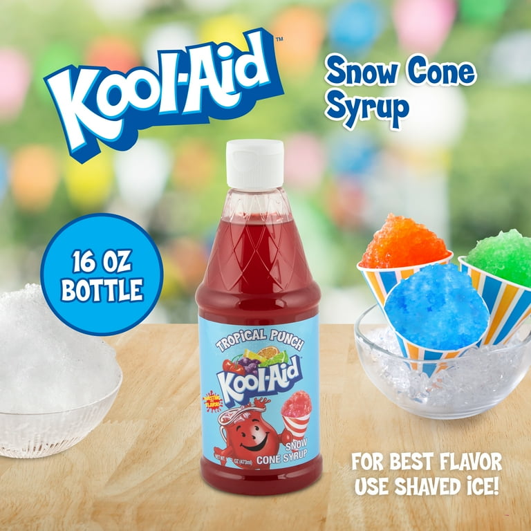 2 pack) Kool-Aid Tropical Punch Snow Cone Syrup, Gluten Free, 16