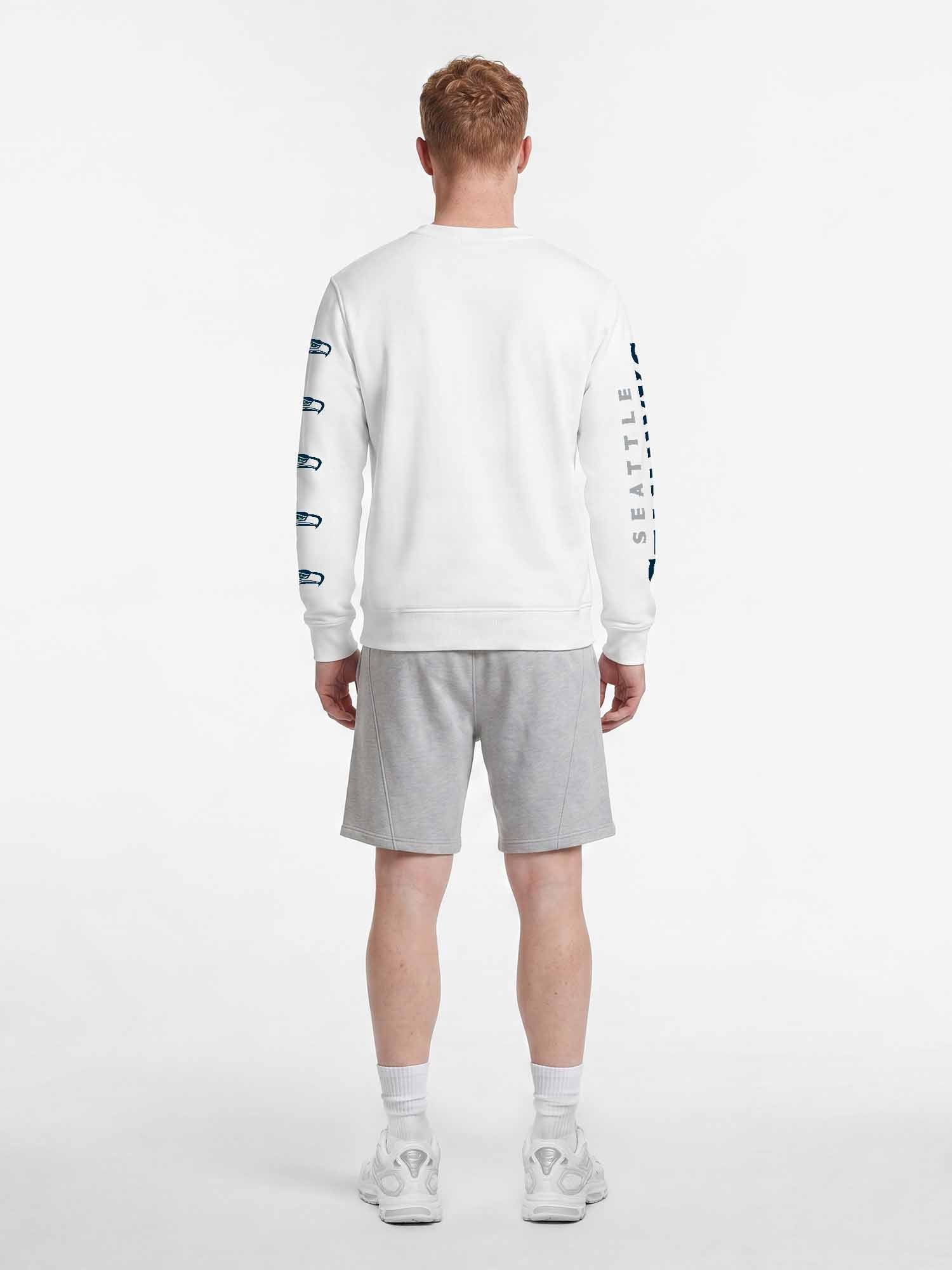 Seattle Seahawks Reebok Mens White Crew Sweatshirt