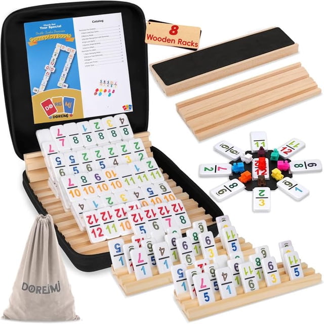 Juego de dominó Doreimi Double 12 Mexican Train, 91 fichas