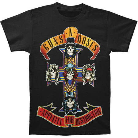 Guns N Roses Men's  AFD Cross T-shirt Black (Best Airbrush Gun For T Shirts)