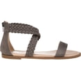 thumbnail image 2 of Brinley Co Comfort Womens Woven Gladiator Sandal, Grey, Size 7.0, 2 of 6