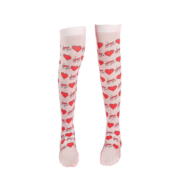 Guardurnaity 1 par de calcetines, suministros para fiestas, calcetines hasta la rodilla, bonitos patrones, regalo del Día de San Valentín, mangueras Medias corazón de bigote Guardurnaity AP009348-18
