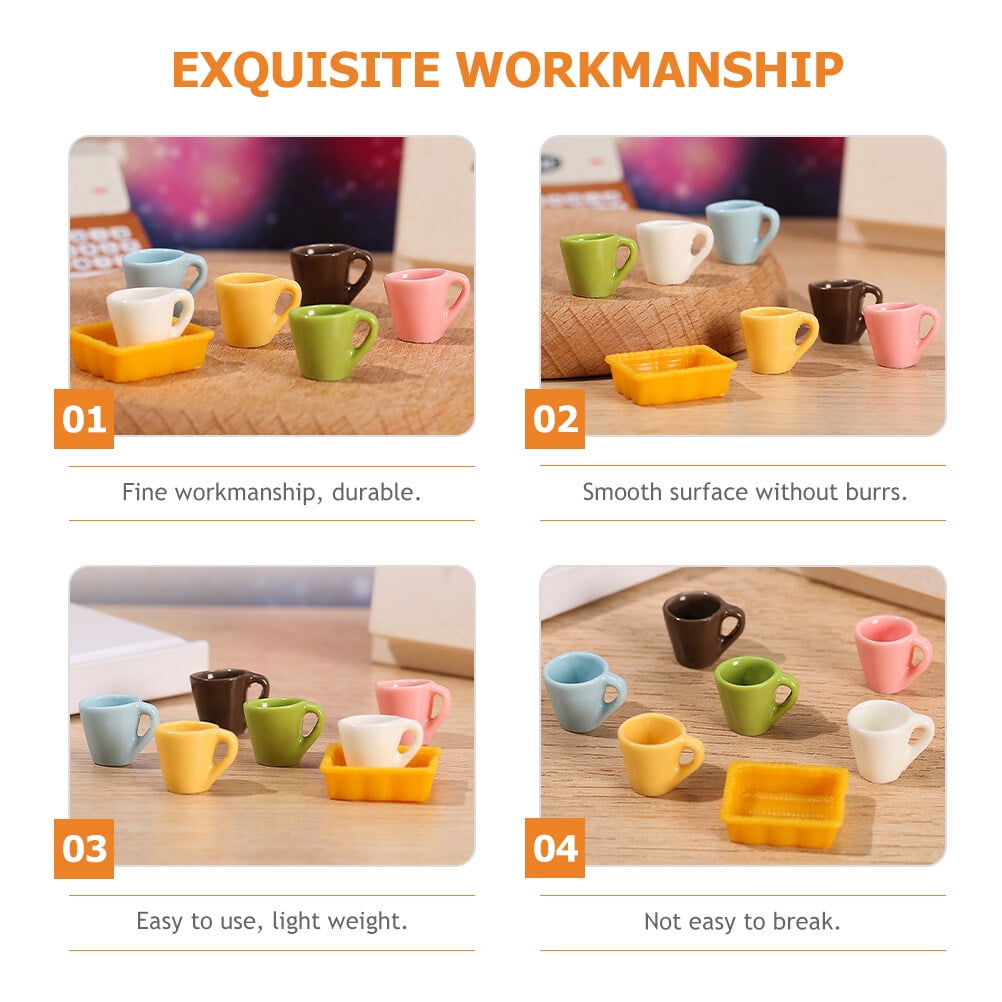14 Pcs Mini Cup Home Decor Espresso Coffee Mugs Six Colors Resin