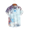 thumbnail image 4 of Ceisia Gradient Print Short Sleeve Button-Down Shirts for Men Slim Fit Casual Summer Beach Tops Purple XXL Gifts, 4 of 6