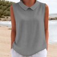thumbnail image 3 of Tank Tops For Women Gray Womens Tops Fashion For Cute Sleeveless Collared Casaul Work Loose Fit Knitted Vests Womens Tank Tops, 3 of 4