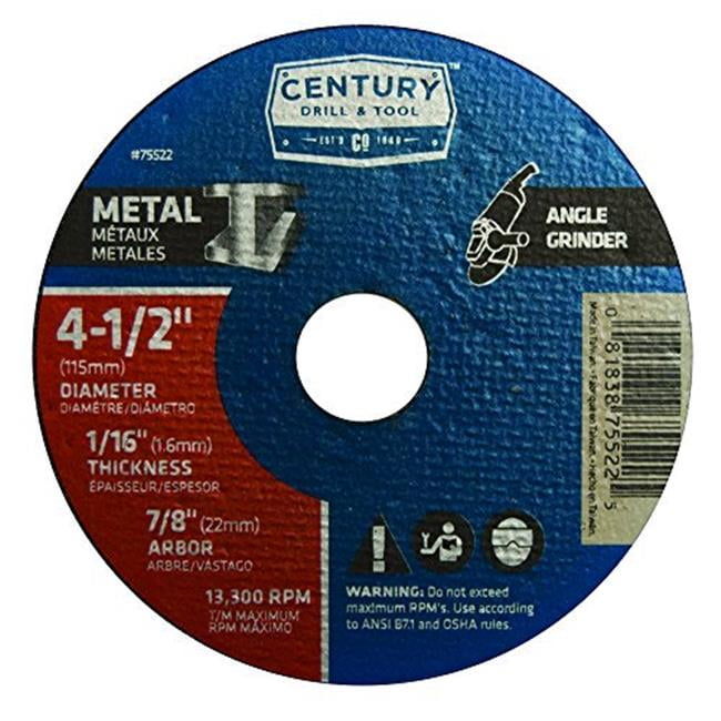 Century Drill & Tool 75522 Thin Masonry Cutting Wheel Typ1 4.5 x 0.