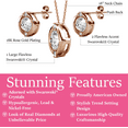 thumbnail image 2 of Cate & Chloe Zara 18k Rose Gold Plated Women's Stud Earrings and Necklace Set, Swarovski Crystals, 2 of 10
