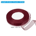 thumbnail image 2 of Unique Bargains 0.6 Inch x 50 Yard Organza Ribbon, Gift Wrapping Ribbon for Bouquet Cake Invitations Card Decoration, Burgundy, 2 of 7