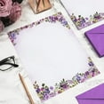 thumbnail image 3 of Pipilo Press Purple Watercolor Floral Stationery Paper and Envelopes Set (8.5 x 11 In, 48 Pack) - Stationary Letter and Envelopes, 3 of 8