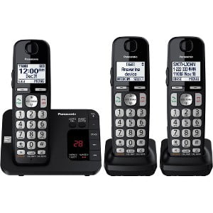 Panasonic Expandable Cordless Phone System with Answering Machine, 3