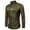 Army Green, variant on Haoxianjian Golf Shirts For Men Black T Shirts For Men Men'S Gothic Style Design Solid Color Button Pocket Long Sleeved Lapel Shirt Shirts For Men