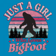 thumbnail image 3 of Just a Girl Who Loves Bigfoot Women's V-Neck T-shirt Sasquatch Fan Cryptid Cute Gift Vintage Sunset Wildlife Camping Tee, 3 of 7