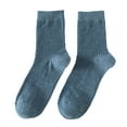 thumbnail image 5 of Soumake 1 Pair Men Cotton Socks Mid-Tube Striped No Odor Solid Color High Elasticity Anti-Slip Breathable Soft Warm Sweat-Absorption Anti-Shrink Business Sports Socks, 5 of 8