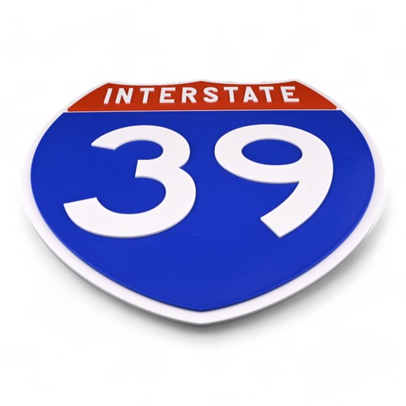 Interstate 39 Road Sign Replica, number Personalized Travel Decor, 8.5" x 8.5"