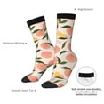 thumbnail image 4 of Daiia Peach With Leaves1 Print Crew Socks – Soft Breathable Long Socks for Men & Women, Moisture-Wicking & Comfortable Daily Wear Socks, One-Size Fits Most (US 5-11), 4 of 6