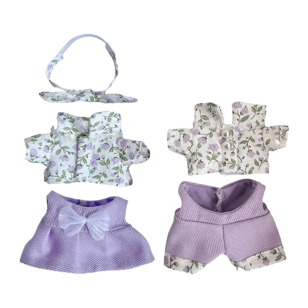 Mini Ropa para Muñecas perfke 6 Pulgadas Traje Accesorios Violeta
