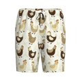 thumbnail image 4 of Naloa Chicken Cartoon Men's Short Pajama Pants, Lounge Comfort Shorts with Elasticized Waistband and Side Pockets - Large, 4 of 9