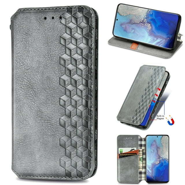 Case for Samsung Galaxy S20 Plus Flip Cover Wallet Flip Cover Magnetic Protective - Grey
