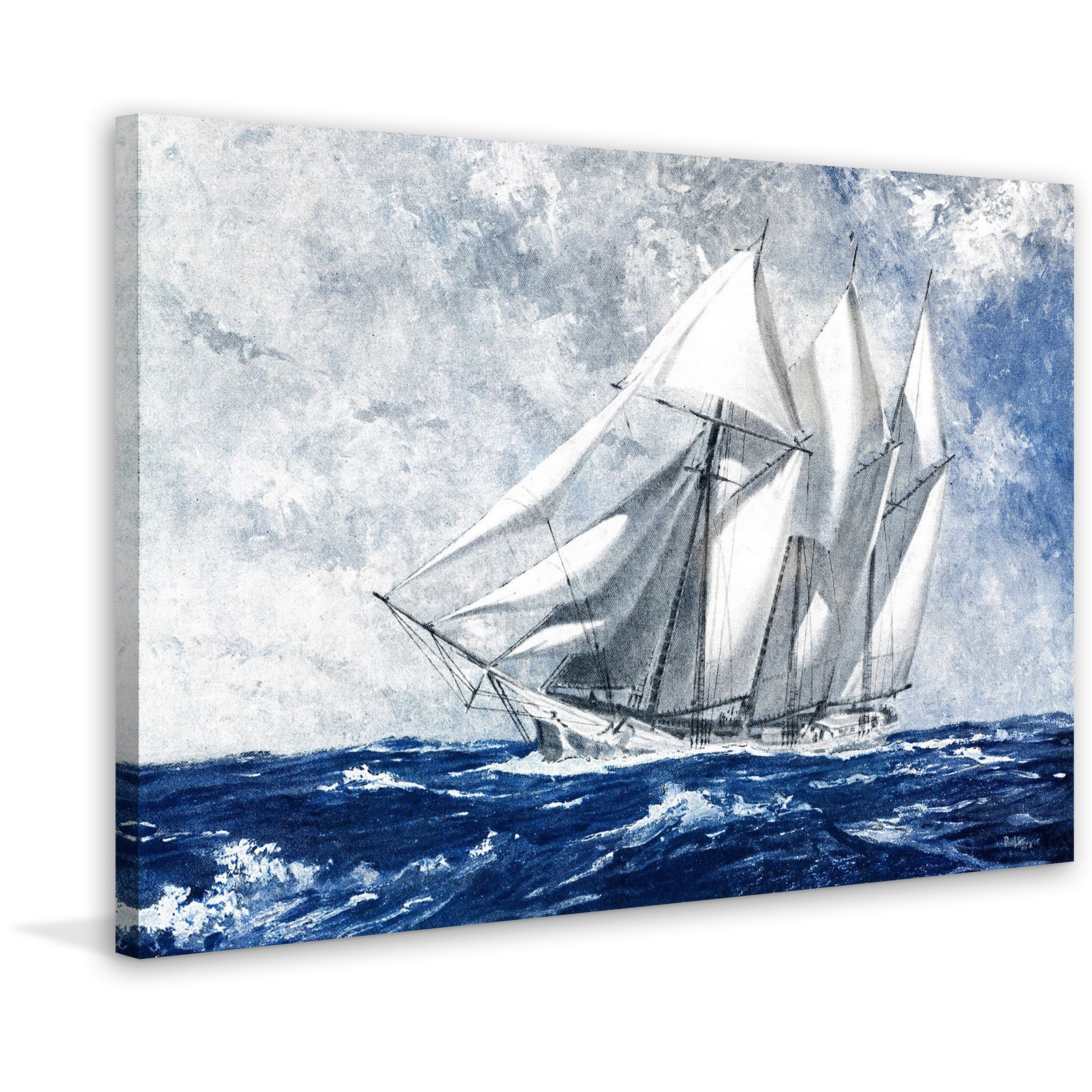 "Choppy Sea" Painting Print on Wrapped Canvas