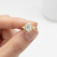 thumbnail image 2 of Hexagon Triangle Diamond Ring, 925 Sterling Silver Three Stone Engagement Ring, Anniversary Ring , Proposal Ring, Promise Ring, Gift For Closed ones., 2 of 4