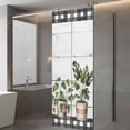 thumbnail image 3 of Spring Window Privacy Film, Farmhouse Pots Plant Leaves Wood Plank Black Plaid Static Cling UV Sun Blocking Tint Film Heat Control Windows Films for Bedroom Bathroom, Window Stickers 29.5"x78.7", 3 of 7