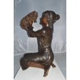 thumbnail image 5 of Nifao Girl Playing With Her Little Dog Bronze Statue – Home Decor Sculpture, 22"L x 22"W x 30"H, 5 of 9