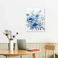 thumbnail image 2 of ONETECH Beautiful Blue Flower Canvas Print Wall Art Decor for Home or Office Stunning Floral Wall Art Ready to Hang for Bedroom Bathroom Living Room Each Panel, 2 of 4