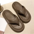thumbnail image 5 of Summer Flip Flops for Women and Men Trendy Soft Soles Thick Soled Plain Lounge Homewear Beach Thong Sandals Brown Size 36-44, 5 of 9