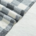 thumbnail image 3 of HOMETRENDS Grey Checker Faux Shearling Blanket, Queen, 3 of 3