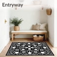 thumbnail image 3 of ODIKA 2'x3' Machine Washable Non-Slip Area Rug, Arcane Gothic Skull with Interlocking Baroque Flourishes High Traffic Rug with Pad, Black, 729557, 3 of 8