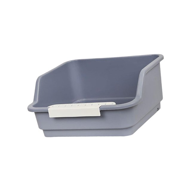 Caja de arena para gatos con , caja de arena para gatos, extra grande, para gatos pequeños y grandes gris