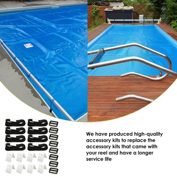 24 Pcs Pool Solar Cover 8 Fastener Reel Attachment Kit Including 8