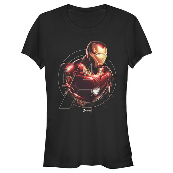 Junior's Marvel Avengers: Endgame Iron Man Portrait  Graphic Tee Black Small